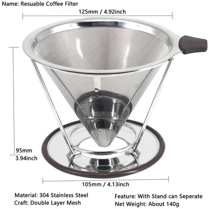 Stainless Steel Reusable Coffee Dripper Filter by HitMyNeed