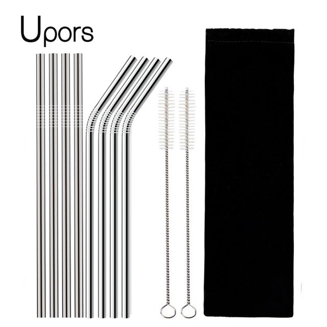 Stainless Steel Reusable Drinking Straws (Set of 4) by HitMyNeed