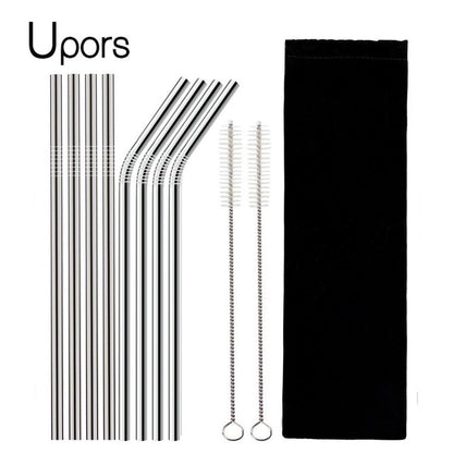 Stainless Steel Reusable Drinking Straws (Set of 4) by HitMyNeed