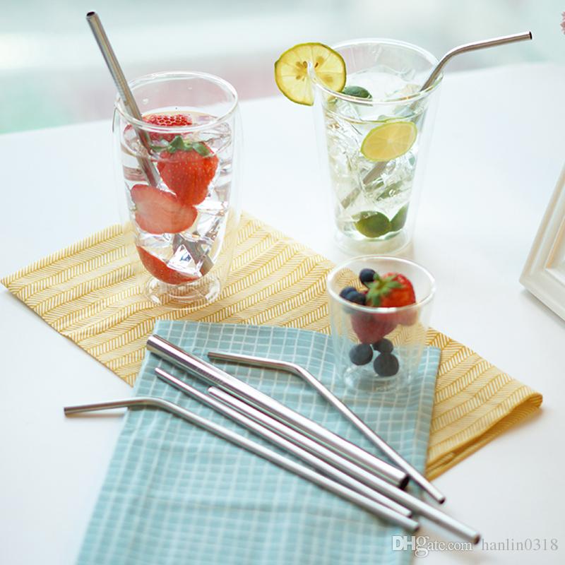Stainless Steel Reusable Drinking Straws (Set of 4) by HitMyNeed