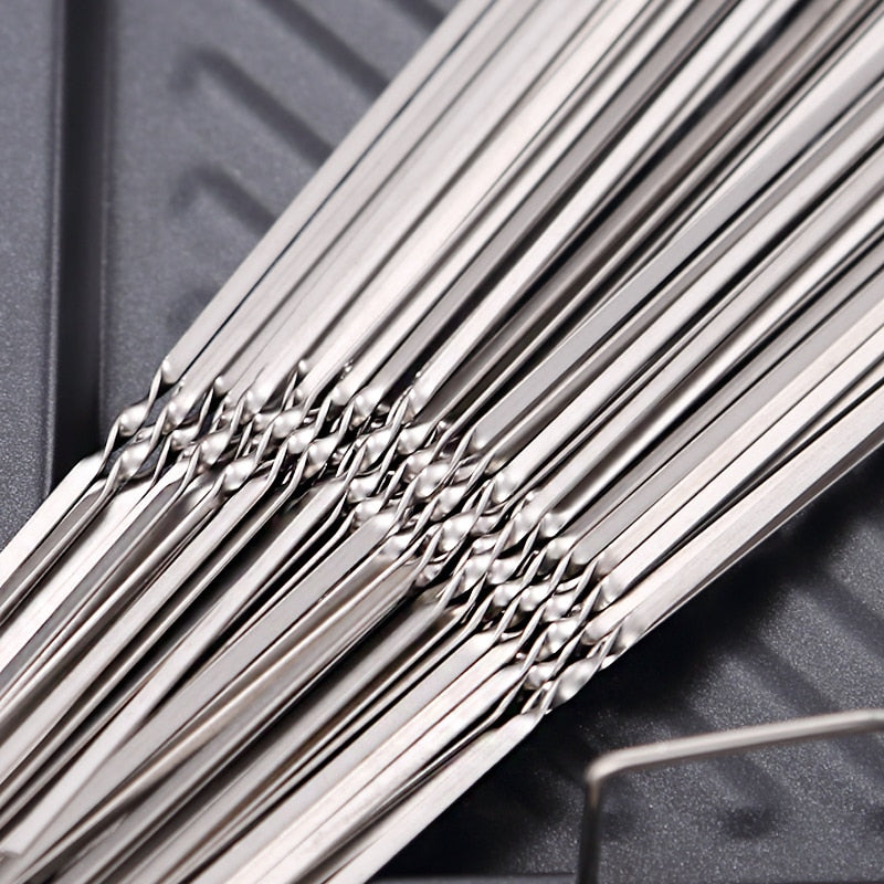 Stainless Steel Reusable Metal Skewers Set, 15 Pack by HitMyNeed