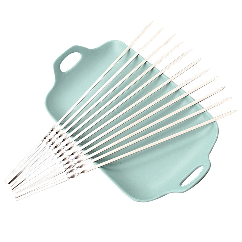 Stainless Steel Reusable Metal Skewers Set, 15 Pack by HitMyNeed