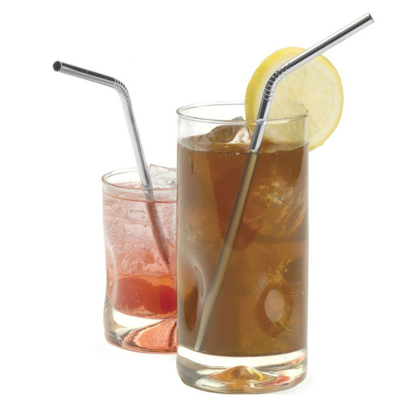Stainless Steel Reusable Straws Set of 4 with Brush by HitMyNeed