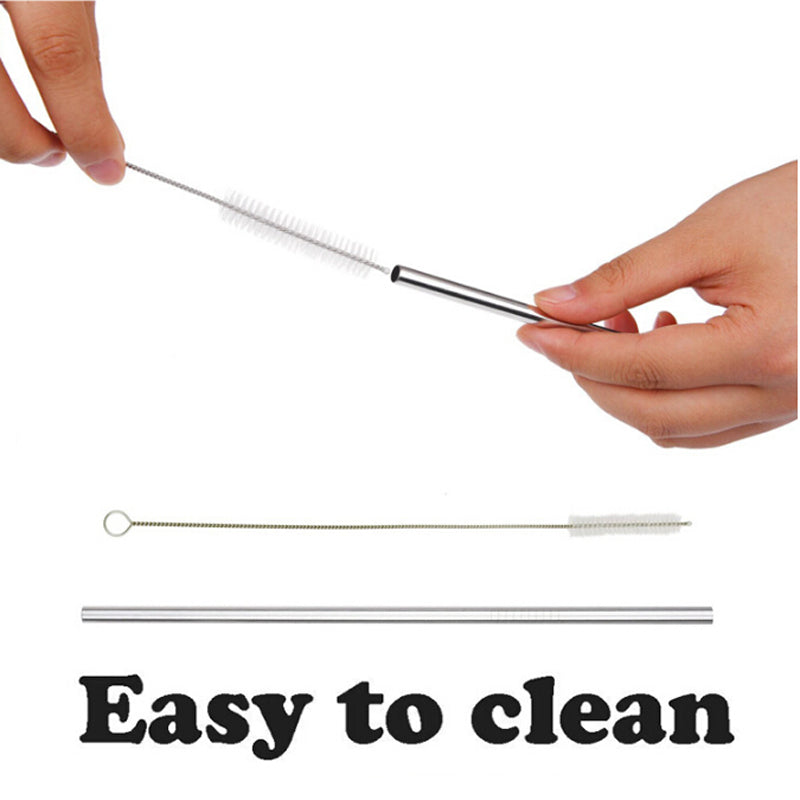 Stainless Steel Reusable Straws Set of 4 with Brush by HitMyNeed