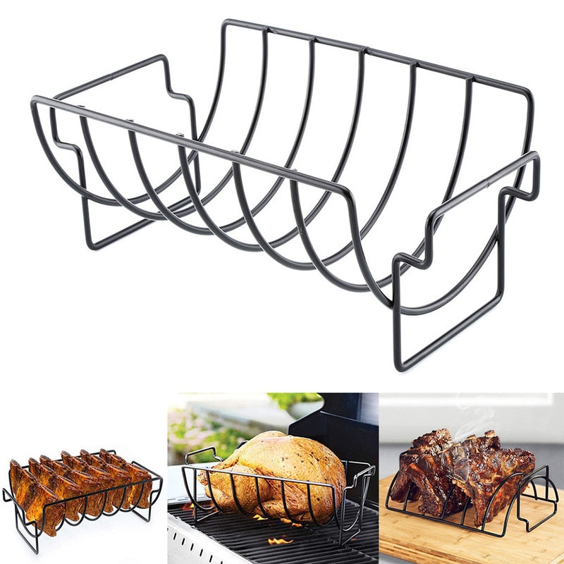 Stainless Steel Rib Rack for Grilling and Roasting by HitMyNeed
