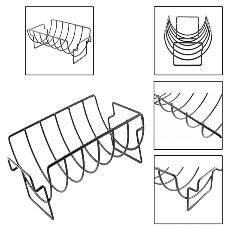 Stainless Steel Rib Rack for Grilling and Roasting by HitMyNeed