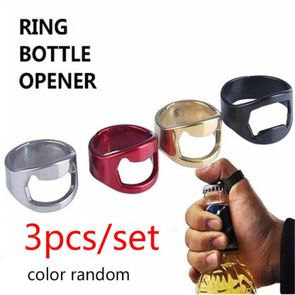 Stainless Steel Ring Bottle Opener Set, 3-Piece by HitMyNeed