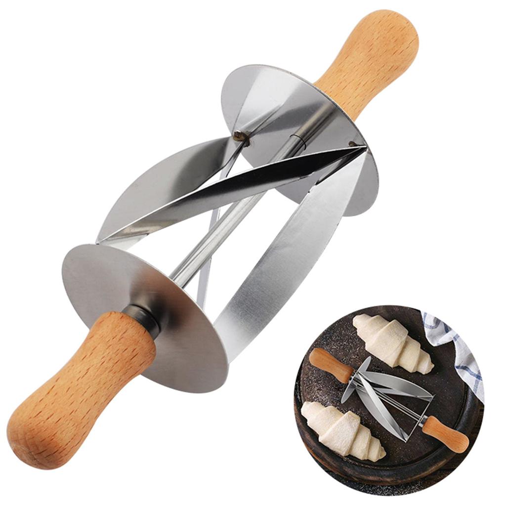 Stainless Steel Rolling Dough Cutter with Wooden Handle by HitMyNeed