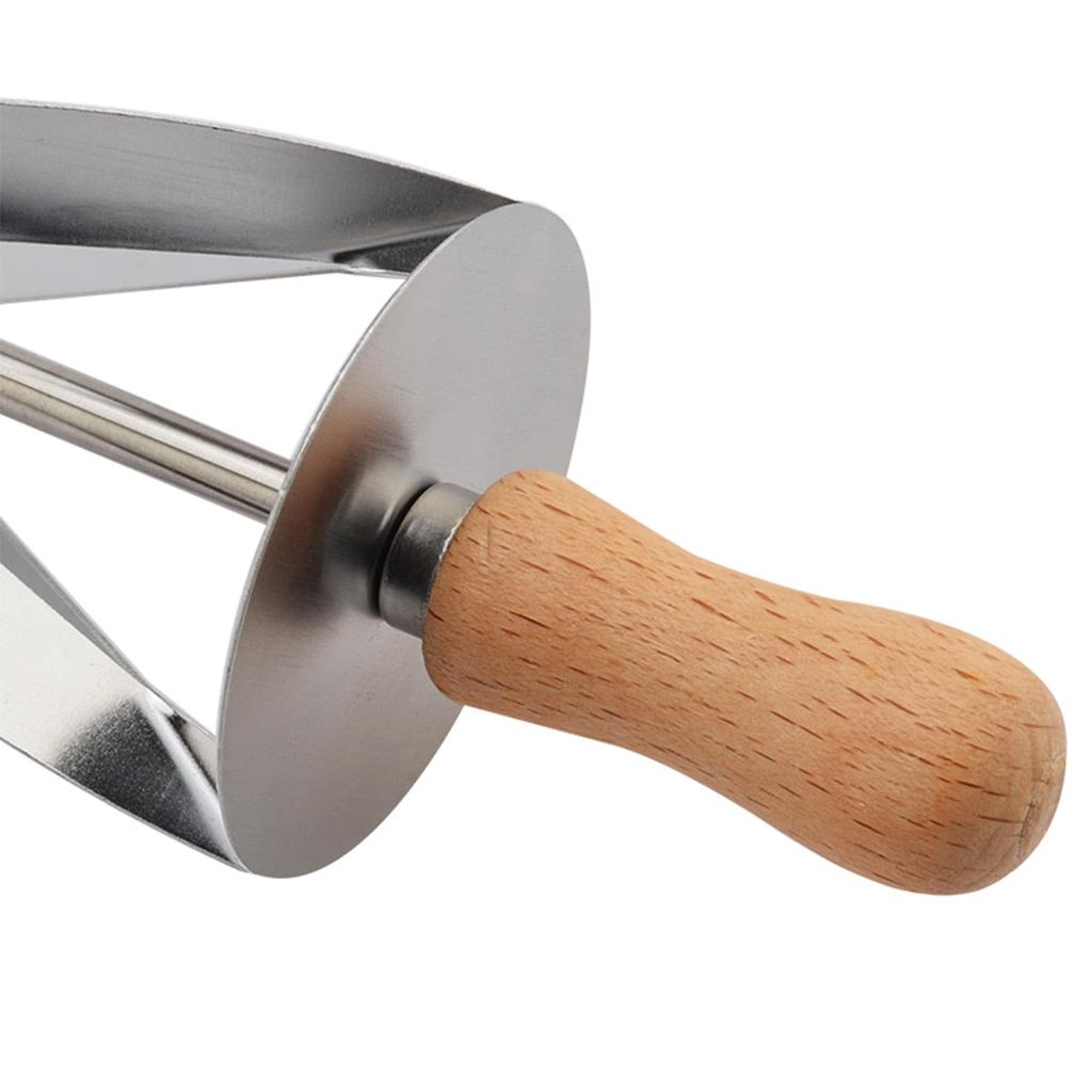 Stainless Steel Rolling Dough Cutter with Wooden Handle by HitMyNeed