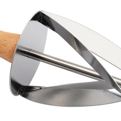 Stainless Steel Rolling Dough Cutter with Wooden Handle by HitMyNeed