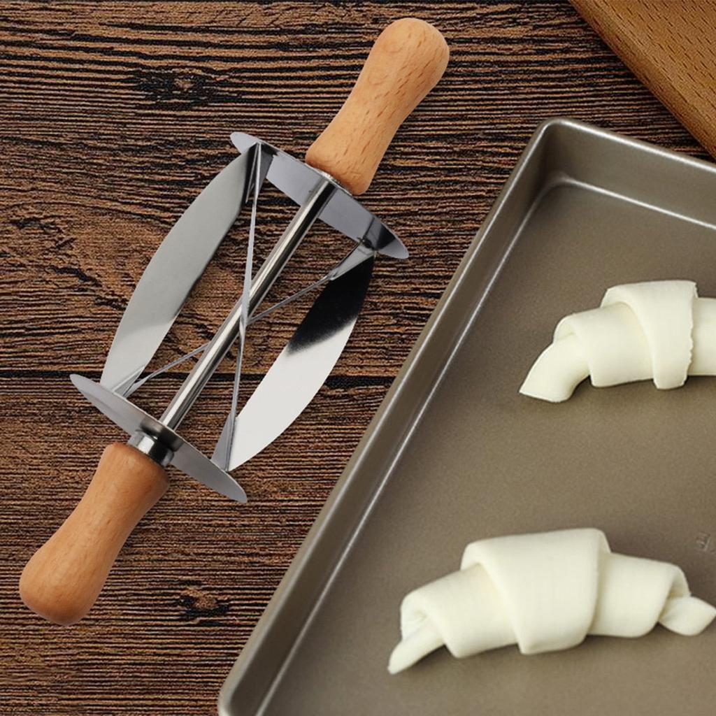 Stainless Steel Rolling Dough Cutter with Wooden Handle by HitMyNeed