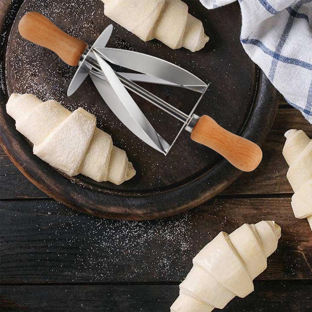 Stainless Steel Rolling Dough Cutter with Wooden Handle by HitMyNeed