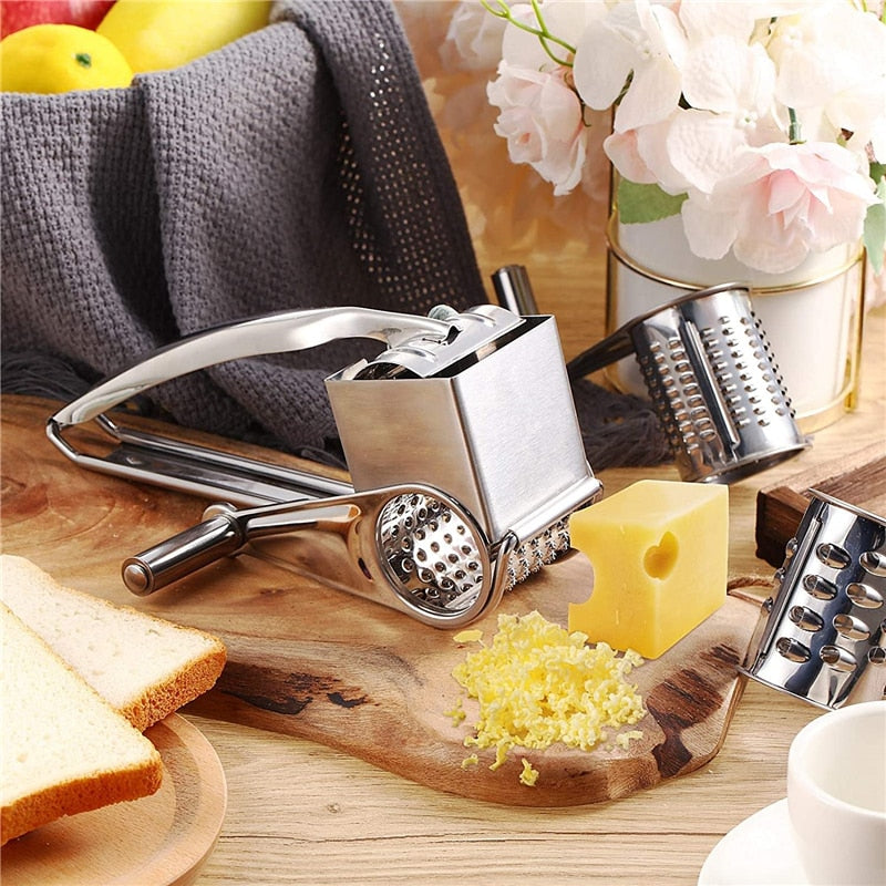 Stainless Steel Rotating Cheese Grater with Drums by HitMyNeed