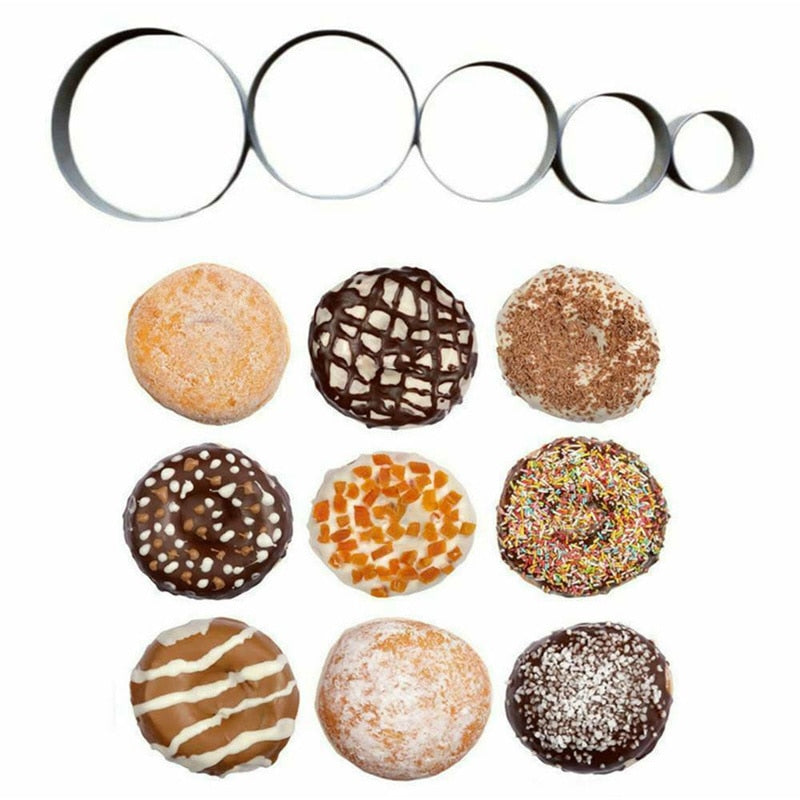 Stainless Steel Round Pastry Cutter Set (5pcs) by HitMyNeed
