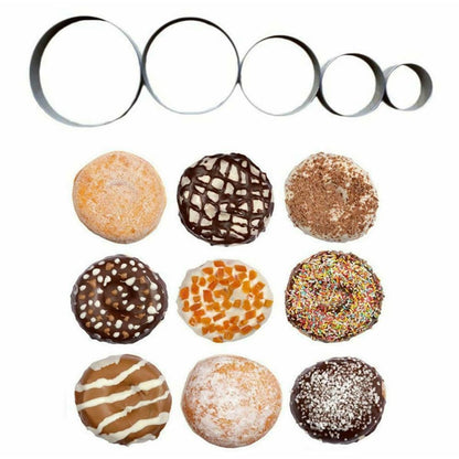 Stainless Steel Round Pastry Cutter Set (5pcs) by HitMyNeed