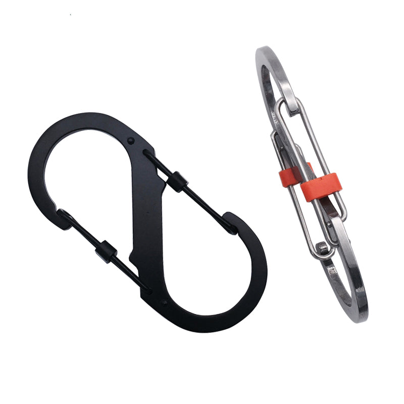 Stainless Steel S Carabiner Set for Camping (2 pcs) by HitMyNeed