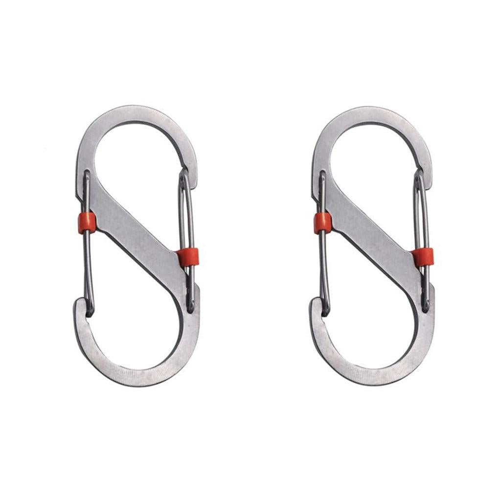 Stainless Steel S Carabiner Set for Camping (2 pcs) silver-2pcs by HitMyNeed