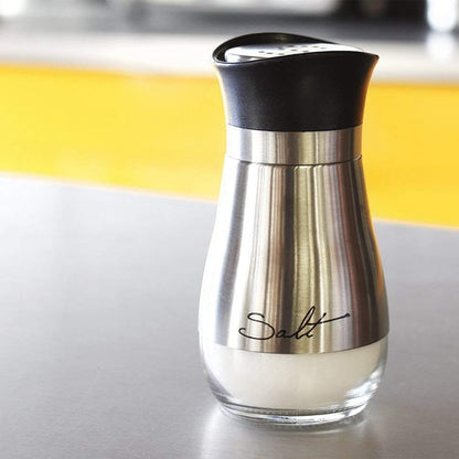 Stainless Steel Salt and Pepper Shaker Set with Stand by HitMyNeed