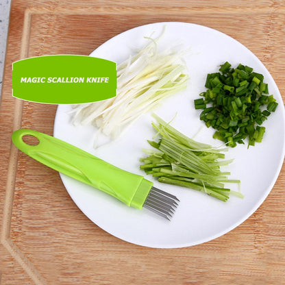 Stainless Steel Scallion Slicer with Safety Cover by HitMyNeed