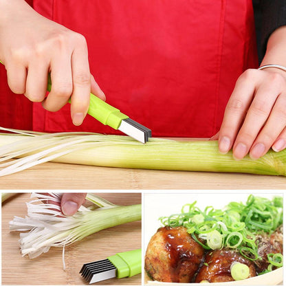 Stainless Steel Scallion Slicer with Safety Cover by HitMyNeed