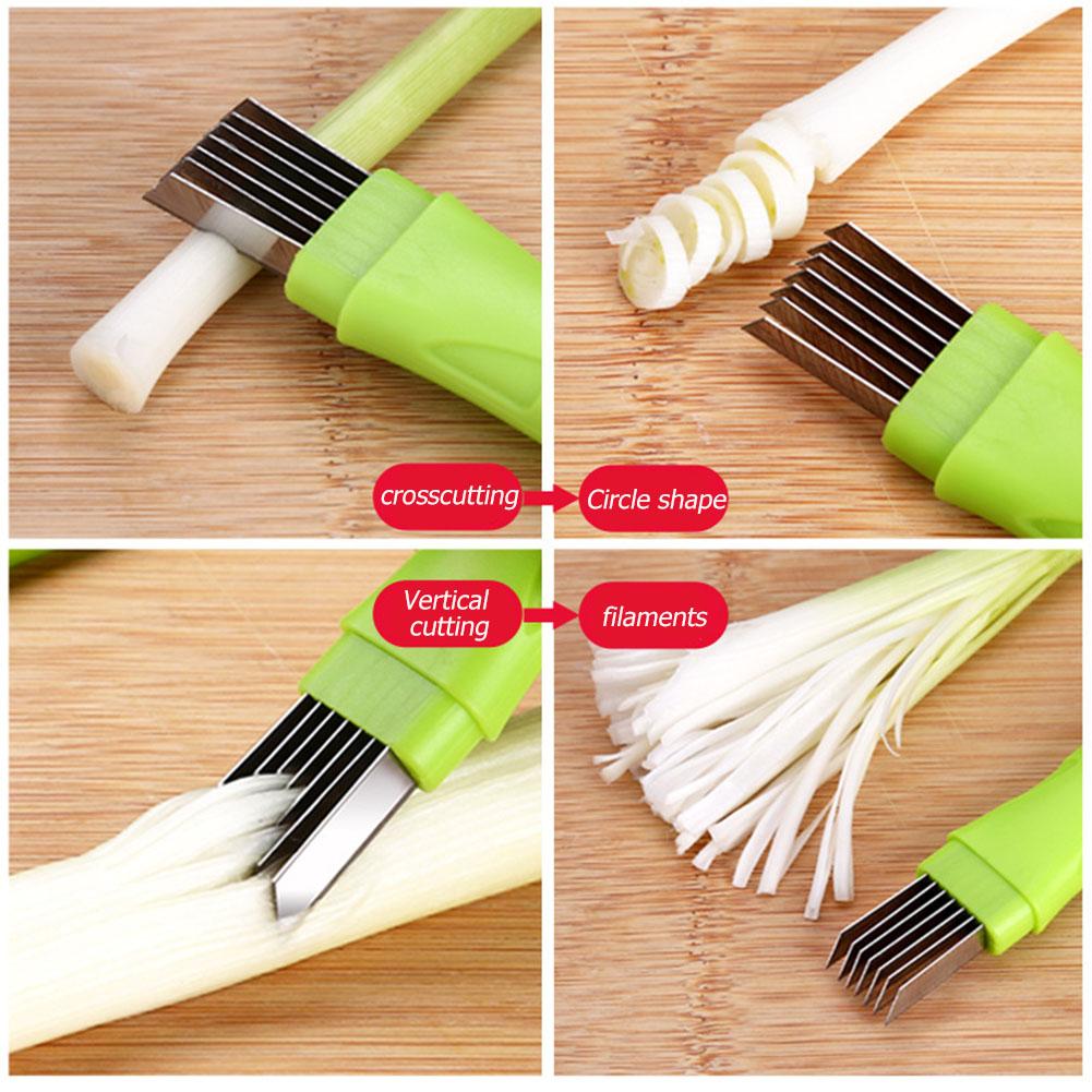 Stainless Steel Scallion Slicer with Safety Cover by HitMyNeed