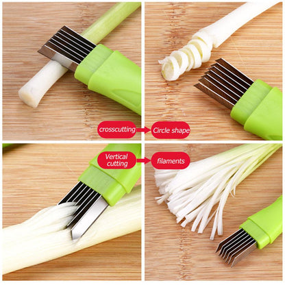 Stainless Steel Scallion Slicer with Safety Cover by HitMyNeed