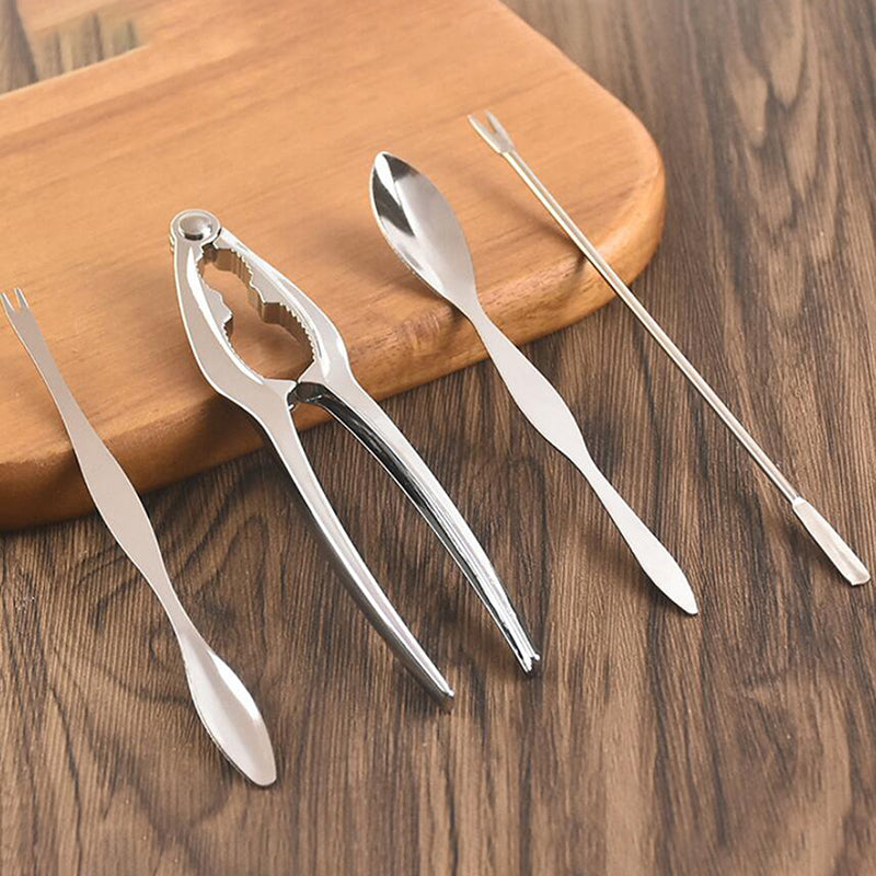 Stainless Steel Seafood Tools Set, 4 Piece by HitMyNeed