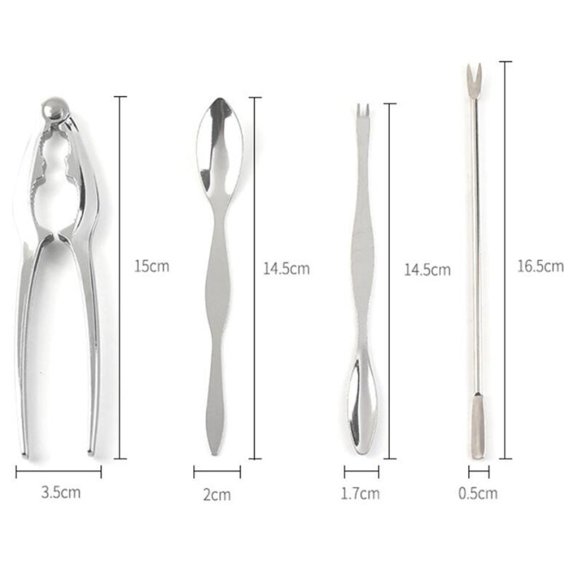 Stainless Steel Seafood Tools Set, 4 Piece by HitMyNeed