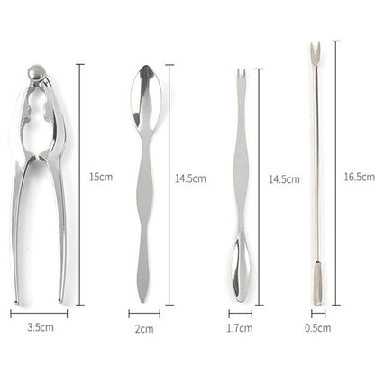 Stainless Steel Seafood Tools Set, 4 Piece by HitMyNeed