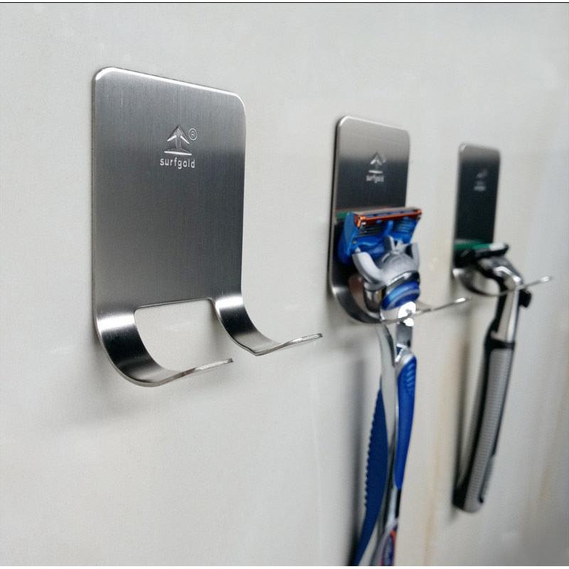 Stainless Steel Self-Adhesive Razor Holder for Shower by HitMyNeed