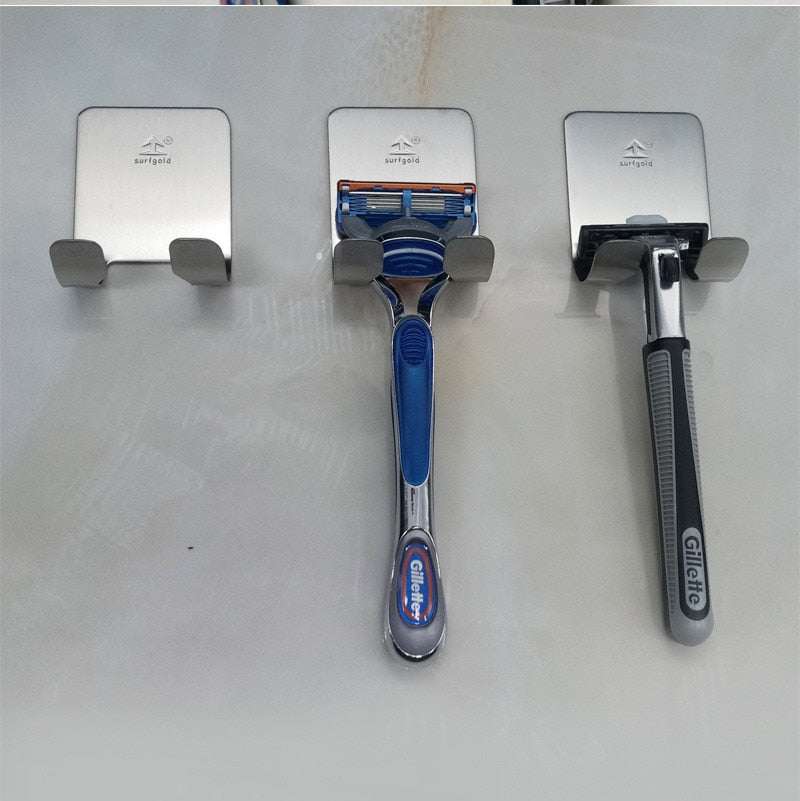 Stainless Steel Self-Adhesive Razor Holder for Shower by HitMyNeed