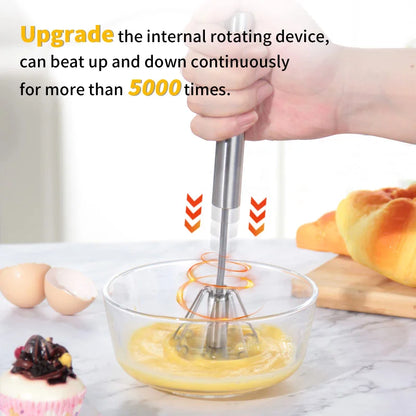 Stainless Steel Semi-Automatic Hand Whisk Mixer by HitMyNeed