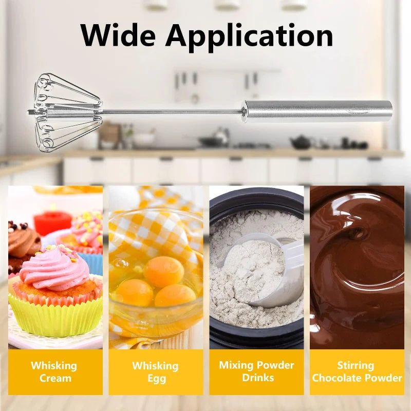 Stainless Steel Semi-Automatic Hand Whisk Mixer by HitMyNeed