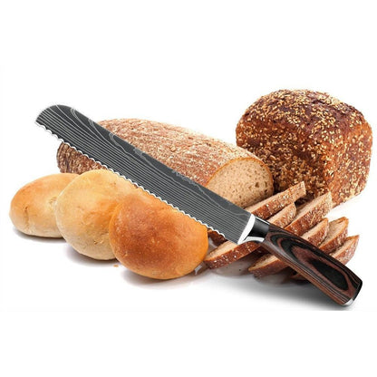 Stainless Steel Serrated Bread Knife 22 cm by HitMyNeed
