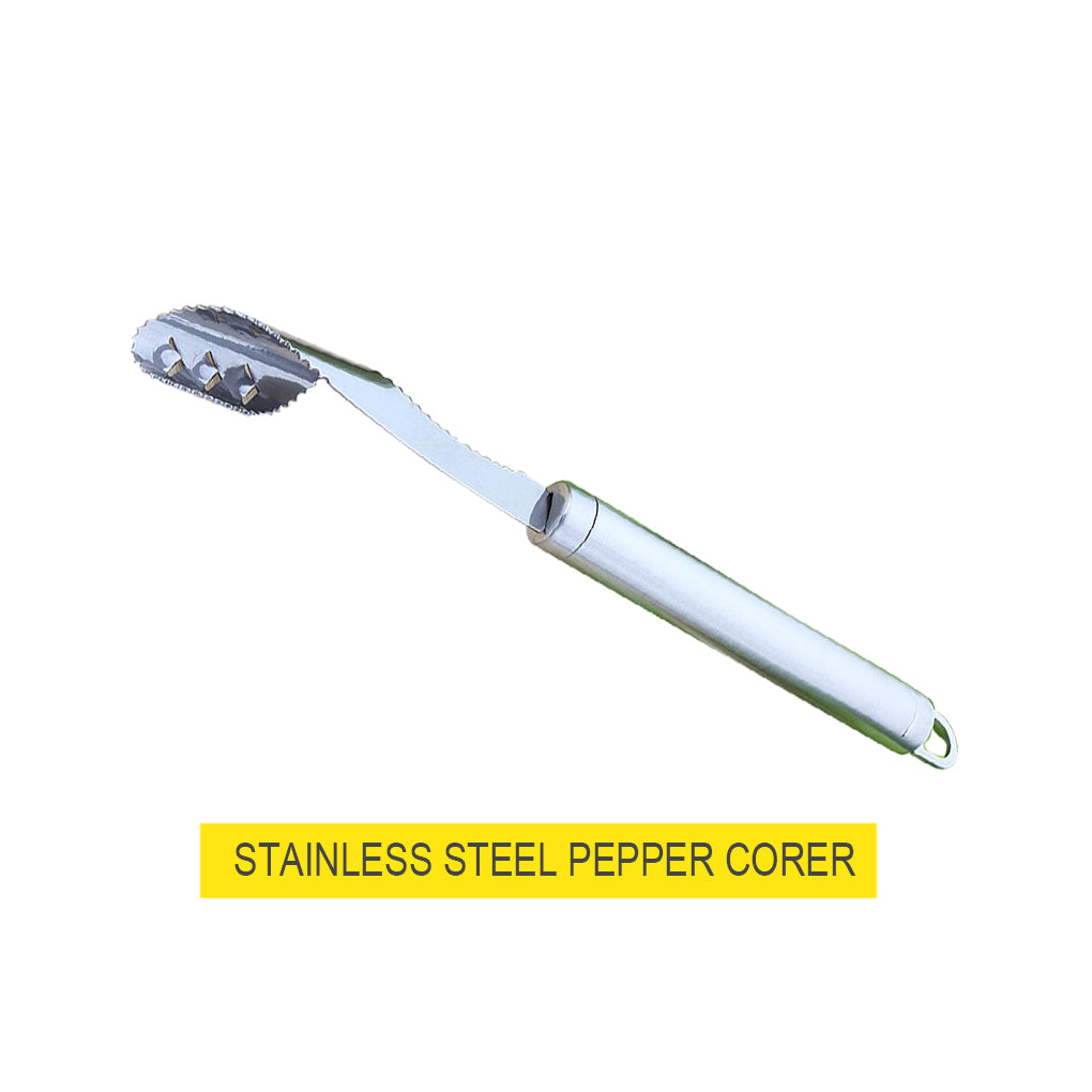 Stainless Steel Serrated Pepper Corer Tool by HitMyNeed