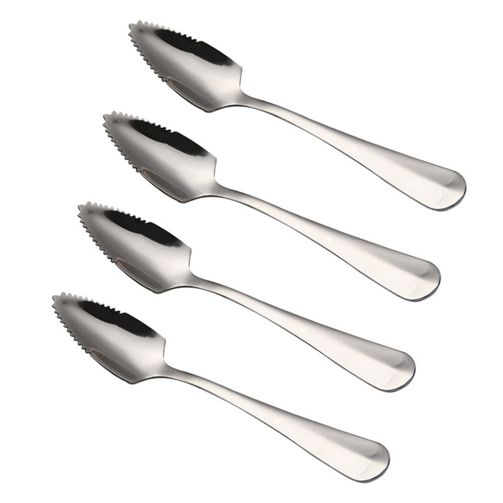 Stainless Steel Serrated Spoons Set of 4 by HitMyNeed