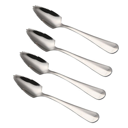 Stainless Steel Serrated Spoons Set of 4 by HitMyNeed
