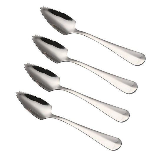 Stainless Steel Serrated Spoons Set of 4 by HitMyNeed