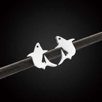 Stainless Steel Shark Stud Earrings for Women & Men by HitMyNeed