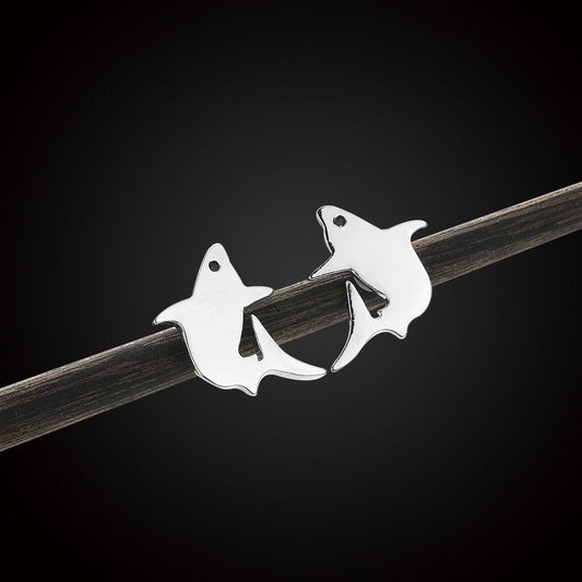 Stainless Steel Shark Stud Earrings for Women & Men by HitMyNeed