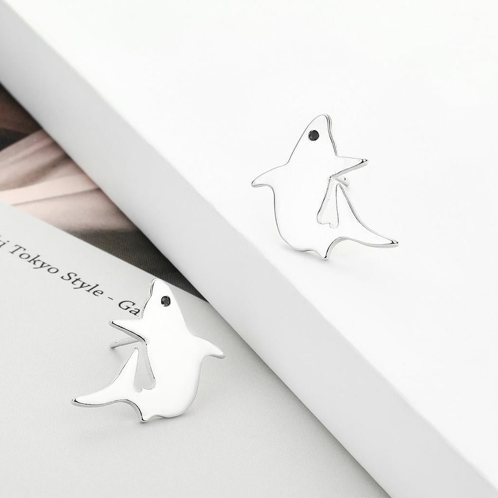 Stainless Steel Shark Stud Earrings for Women & Men by HitMyNeed