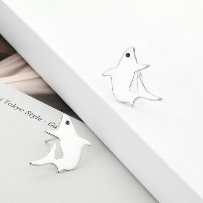 Stainless Steel Shark Stud Earrings for Women & Men by HitMyNeed