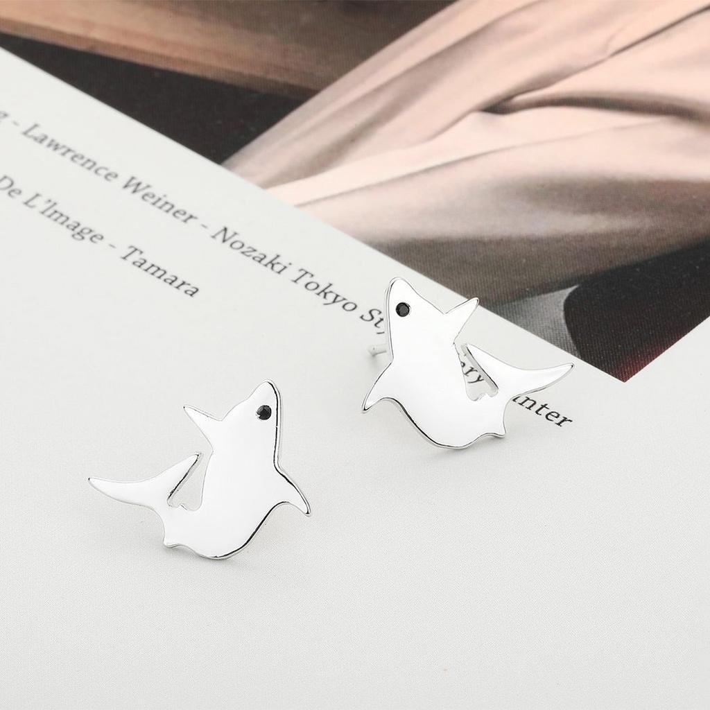 Stainless Steel Shark Stud Earrings for Women & Men by HitMyNeed