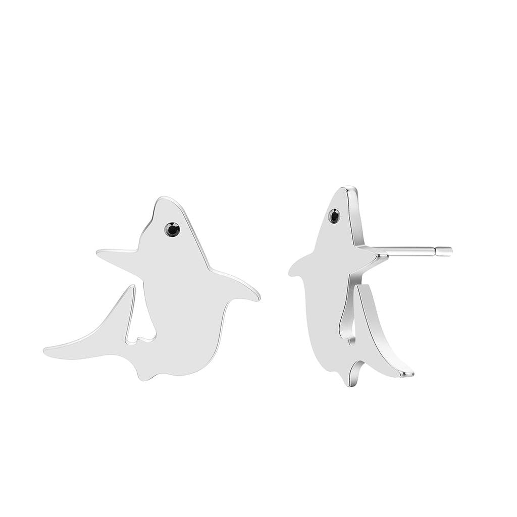 Stainless Steel Shark Stud Earrings for Women & Men by HitMyNeed