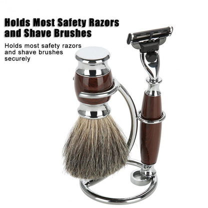 Stainless Steel Shaving Brush and Razor Stand by HitMyNeed