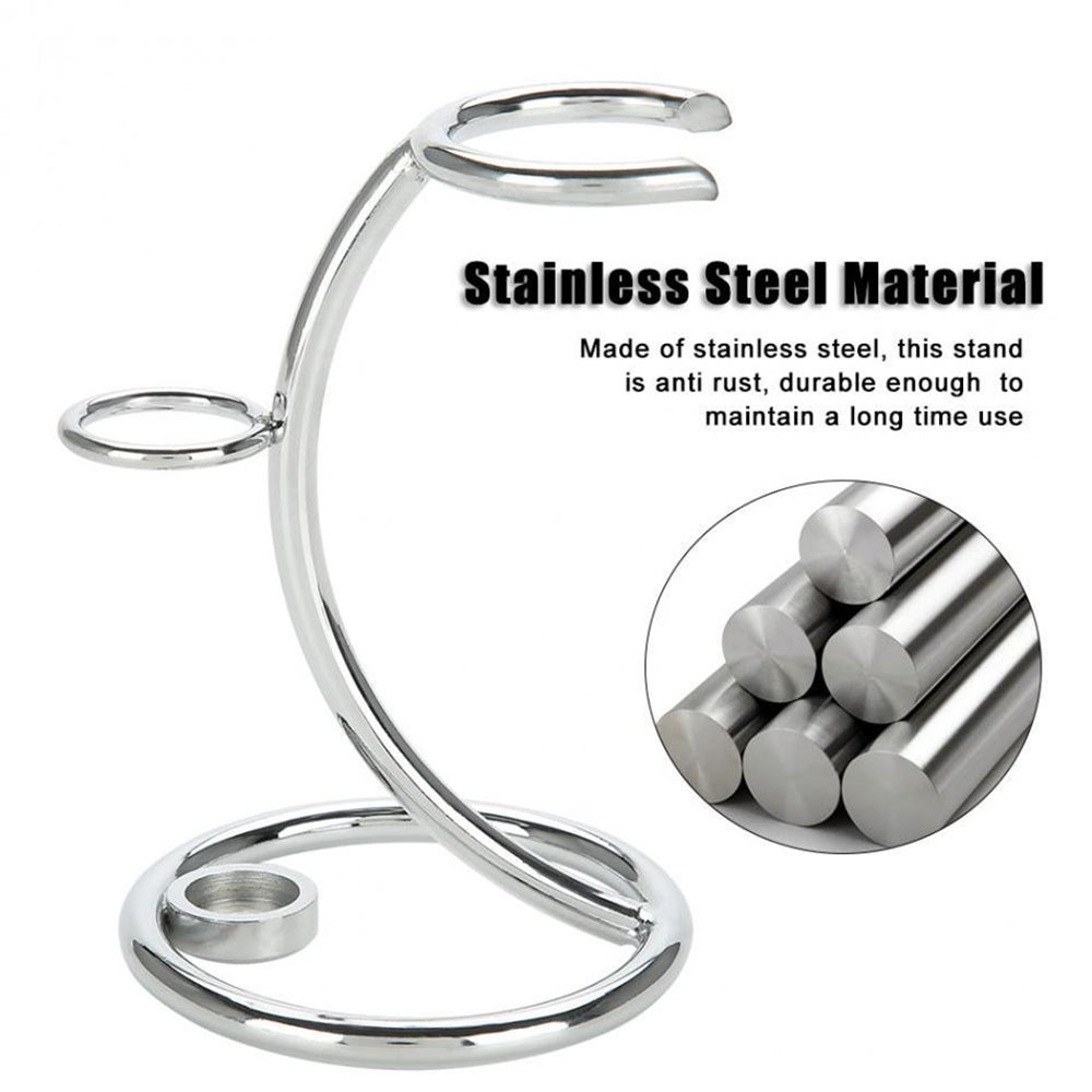 Stainless Steel Shaving Brush and Razor Stand by HitMyNeed