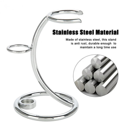 Stainless Steel Shaving Brush and Razor Stand by HitMyNeed