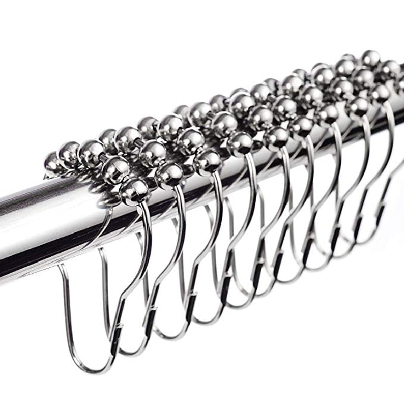 Stainless Steel Shower Curtain Hooks (12 Pack) by HitMyNeed