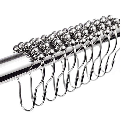 Stainless Steel Shower Curtain Hooks (12 Pack) by HitMyNeed