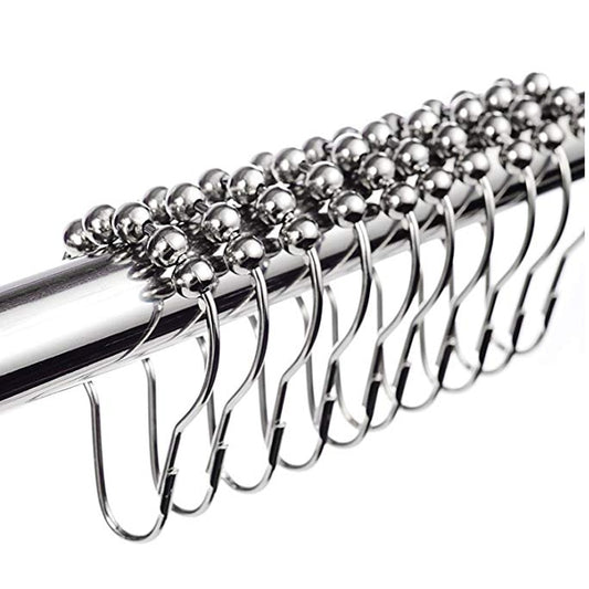 Stainless Steel Shower Curtain Hooks (12 Pack) by HitMyNeed